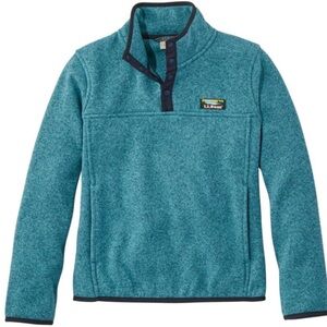 L.L. Bean Teal and Gray Snap Fleece